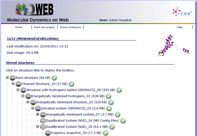 MDWeb interface