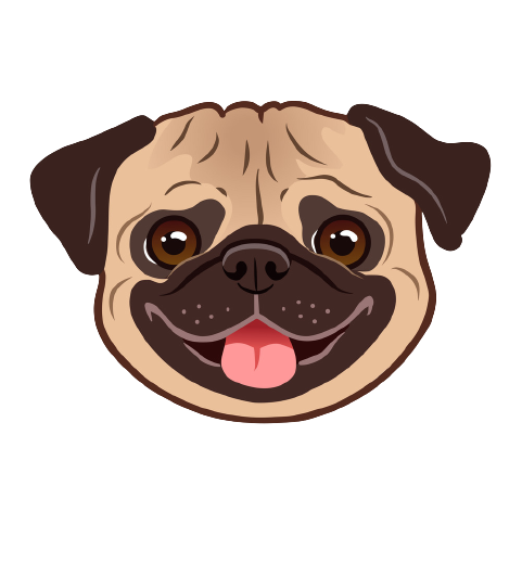 Pug dog Logo